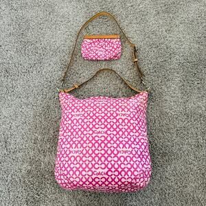 Coach Crossbody Shoulder Bag & Key Pouch Set Pink No Coach Tag or Pouch Strap